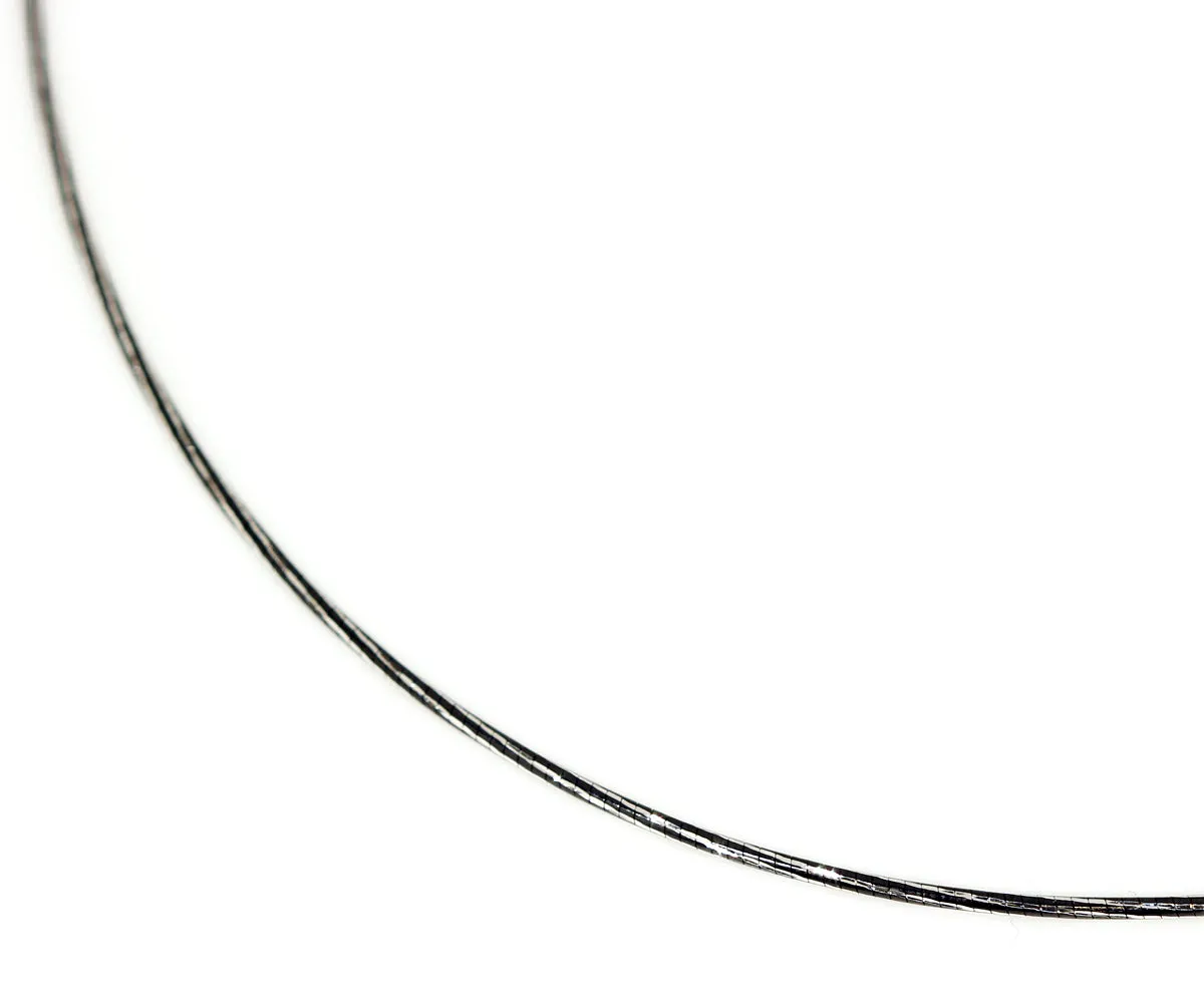 1.25mm Omega Black Rhodium Slide Clasp Chain