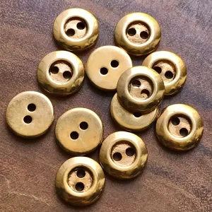 1/2" GOLD METAL Buttons 2 Hole Vintage Sewing Button for Clothing / Shirt Buttons / Dress Buttons / Blouse Buttons 114