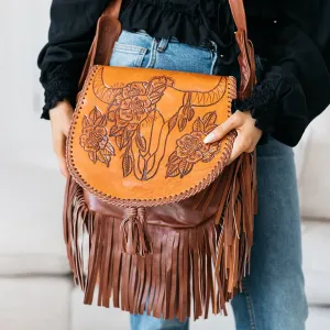 13415 Buffalo Leather Crossbody - Vintage Brown