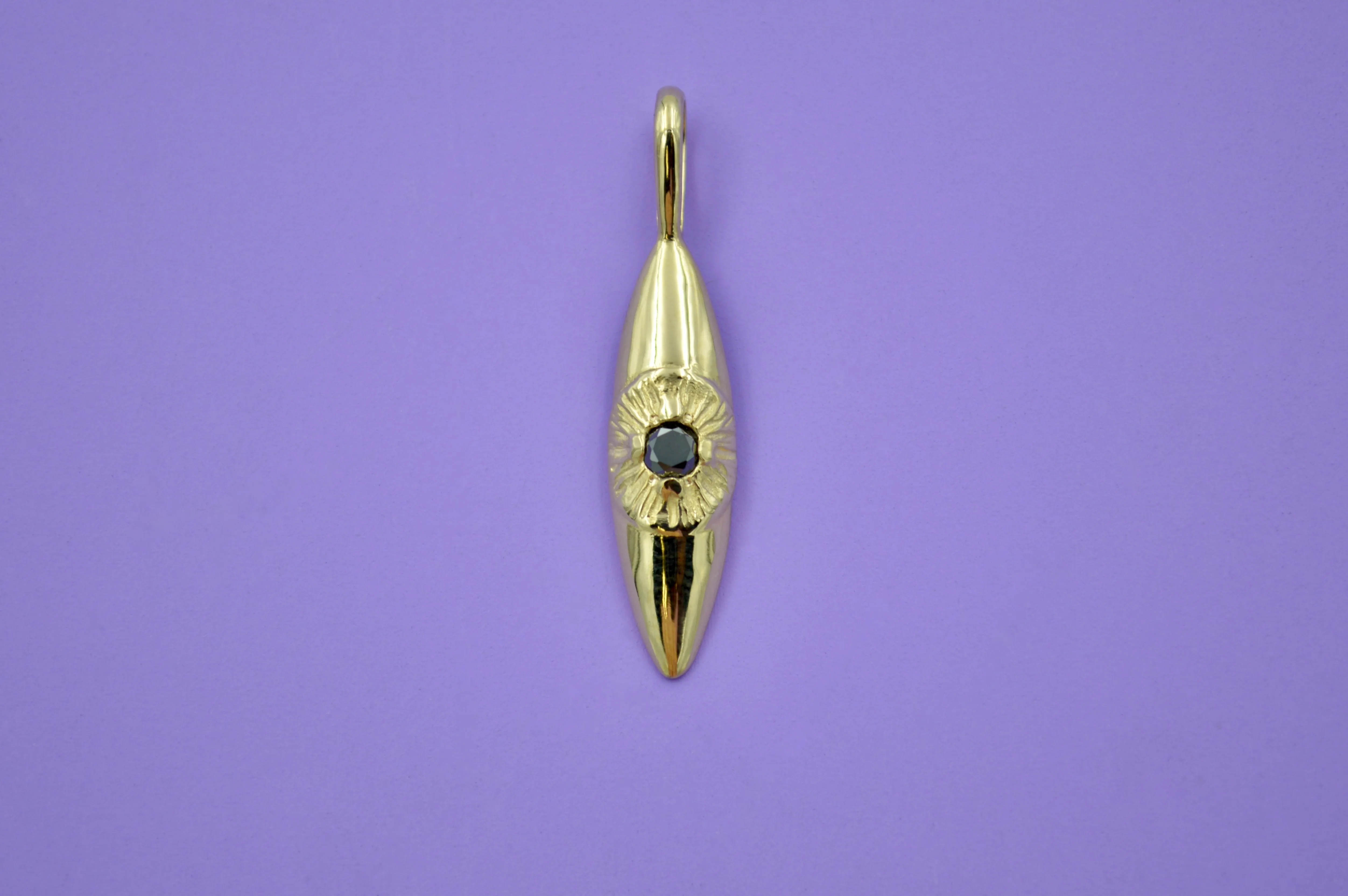 14K Eye with Black Diamond
