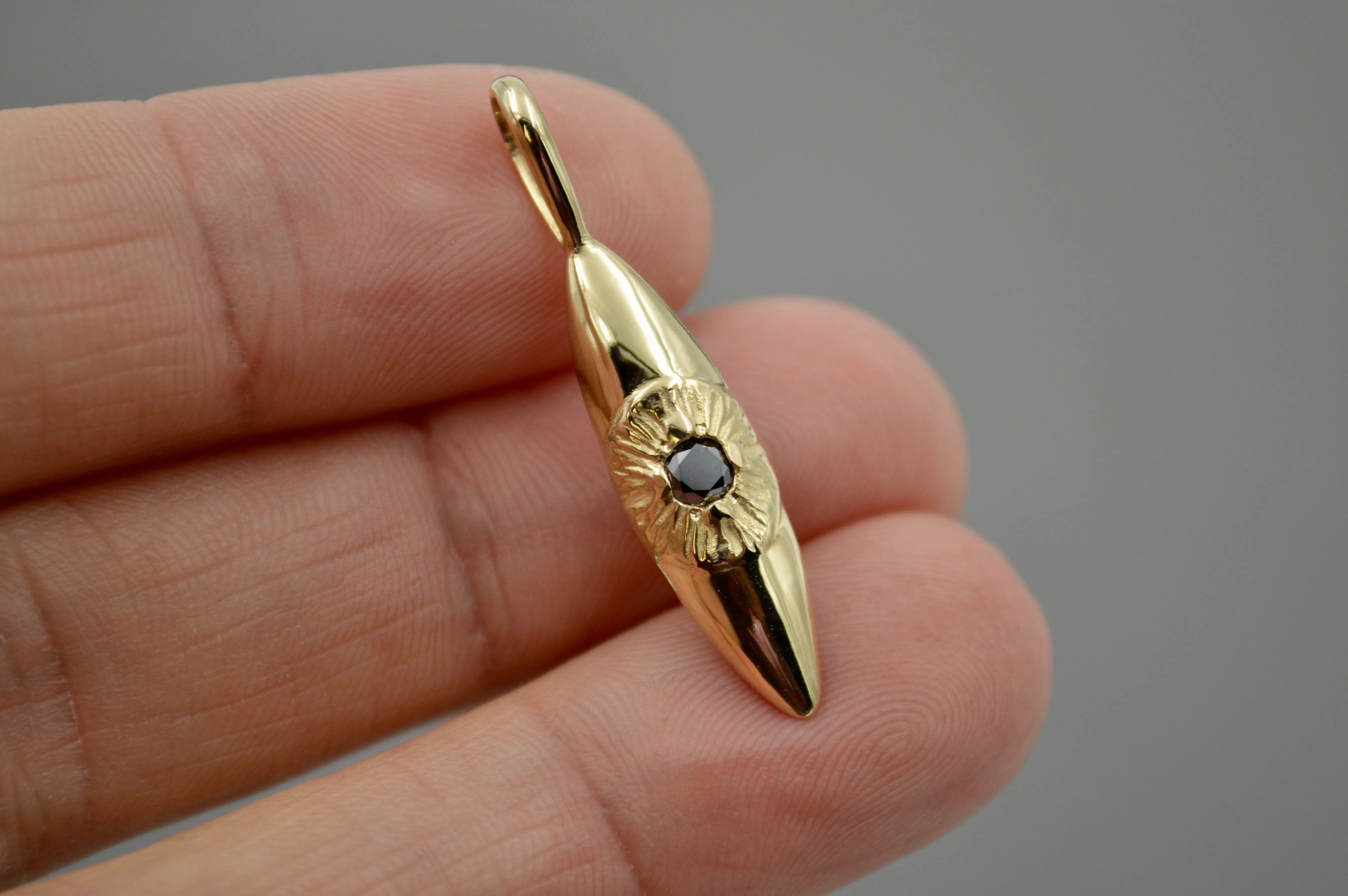 14K Eye with Black Diamond