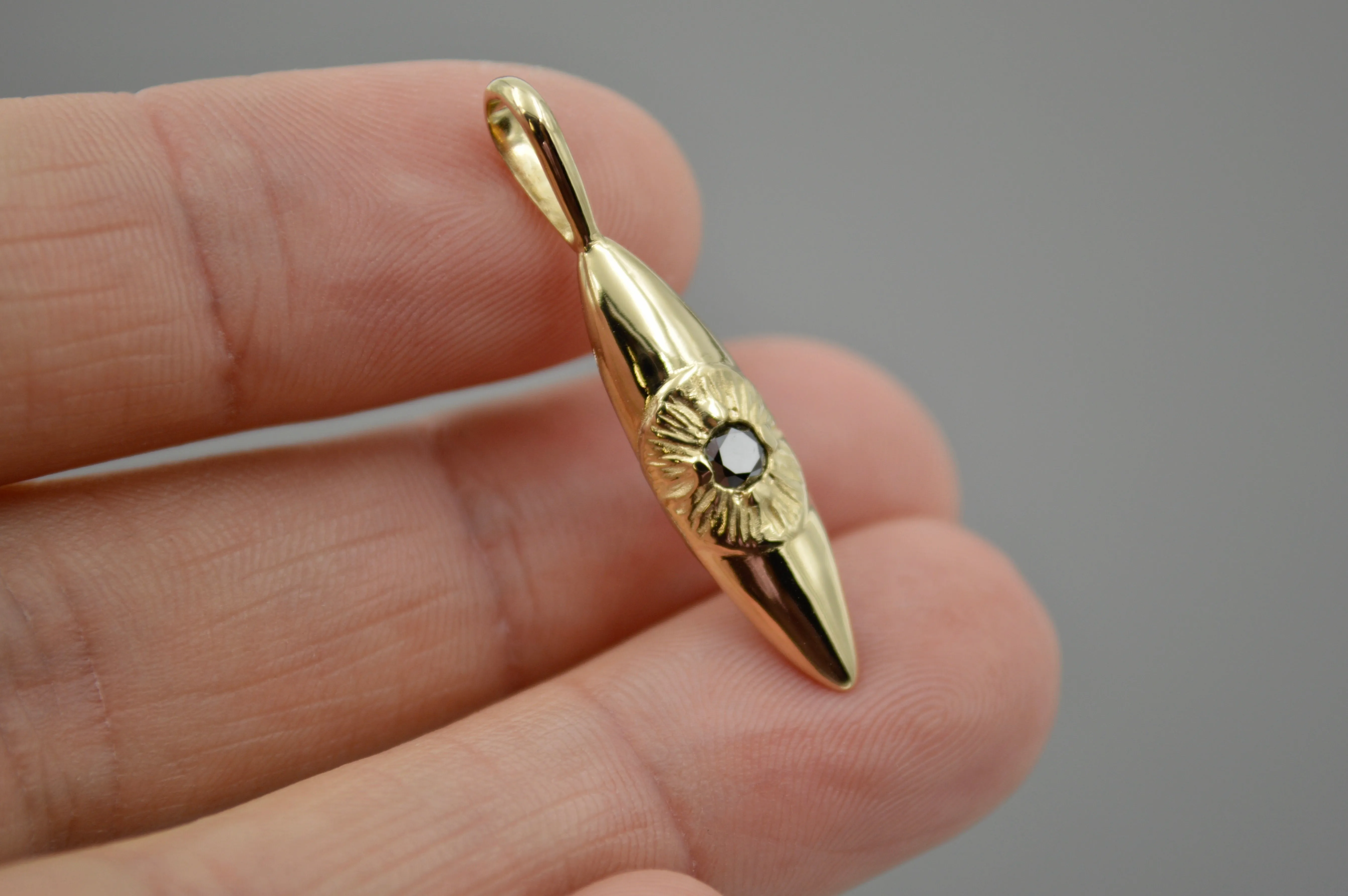 14K Eye with Black Diamond