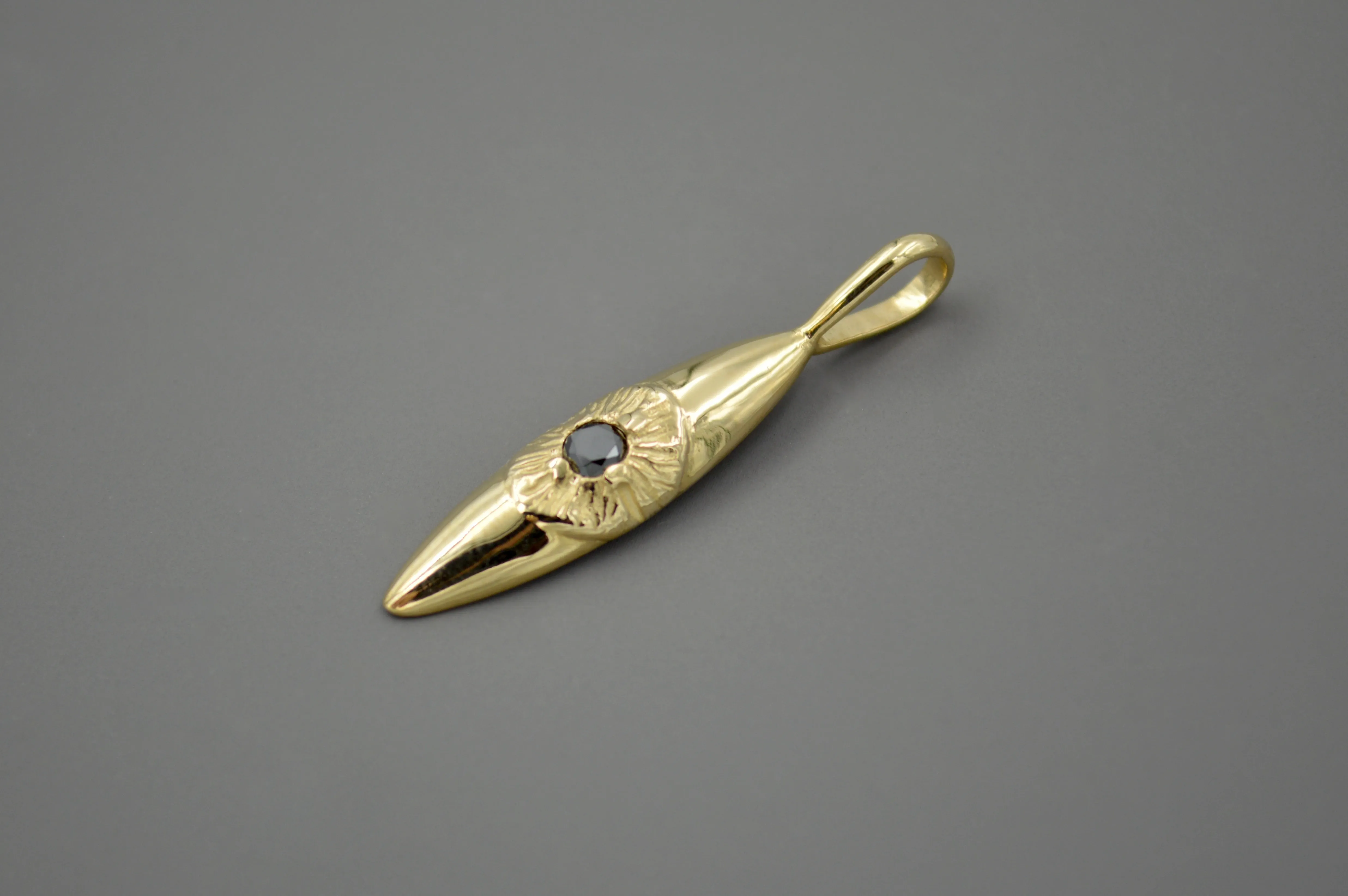 14K Eye with Black Diamond