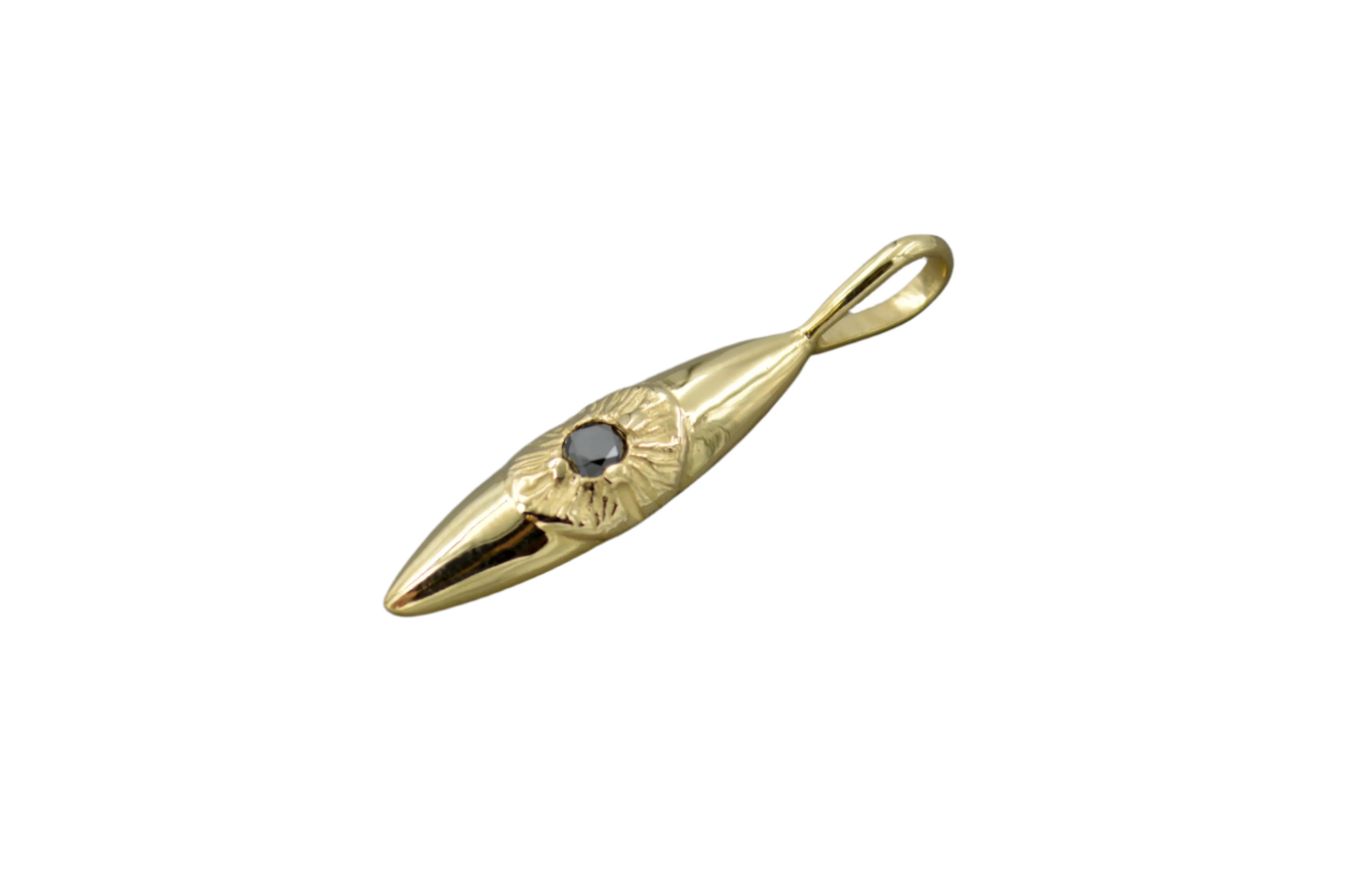 14K Eye with Black Diamond