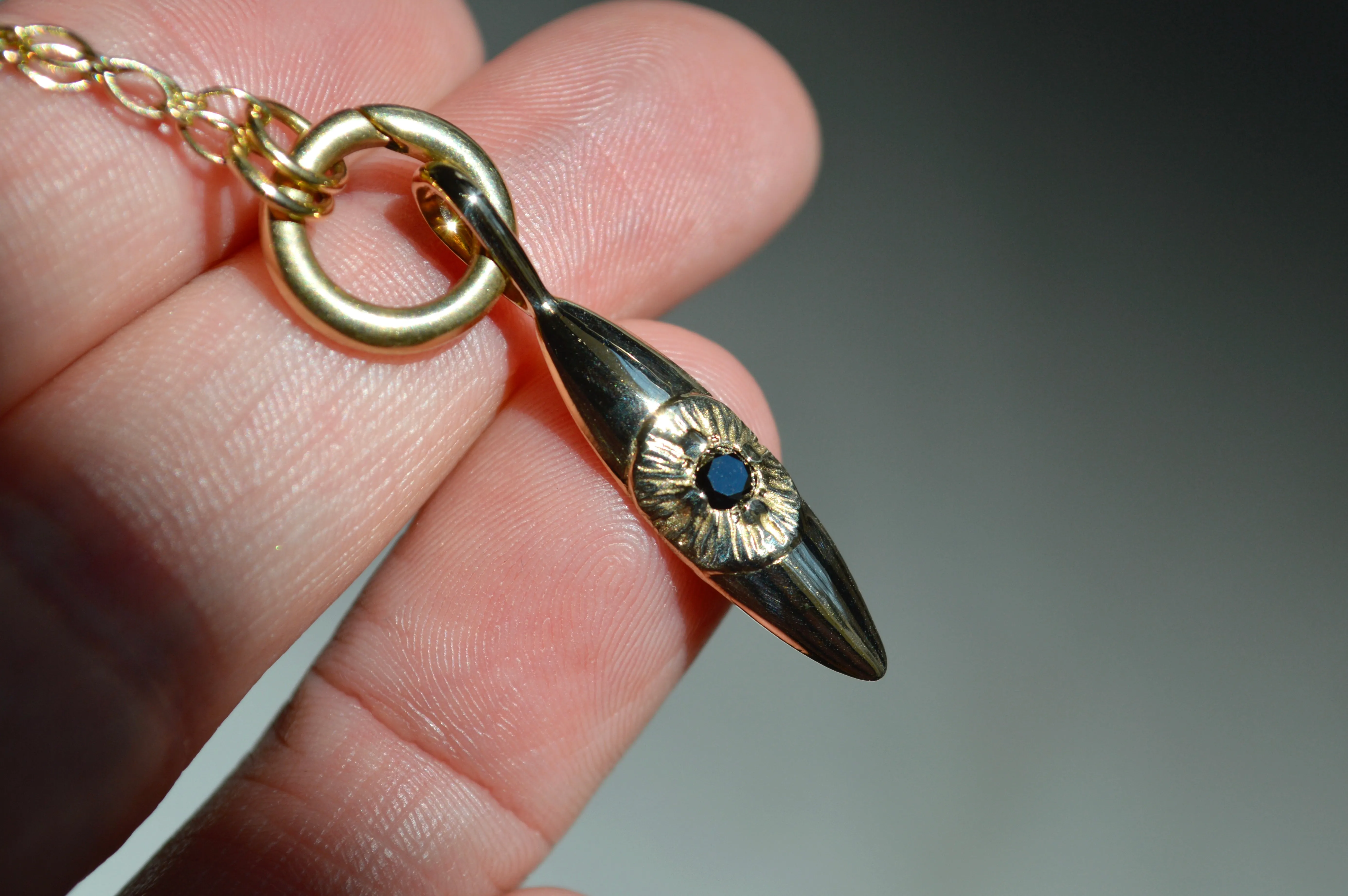 14K Eye with Black Diamond