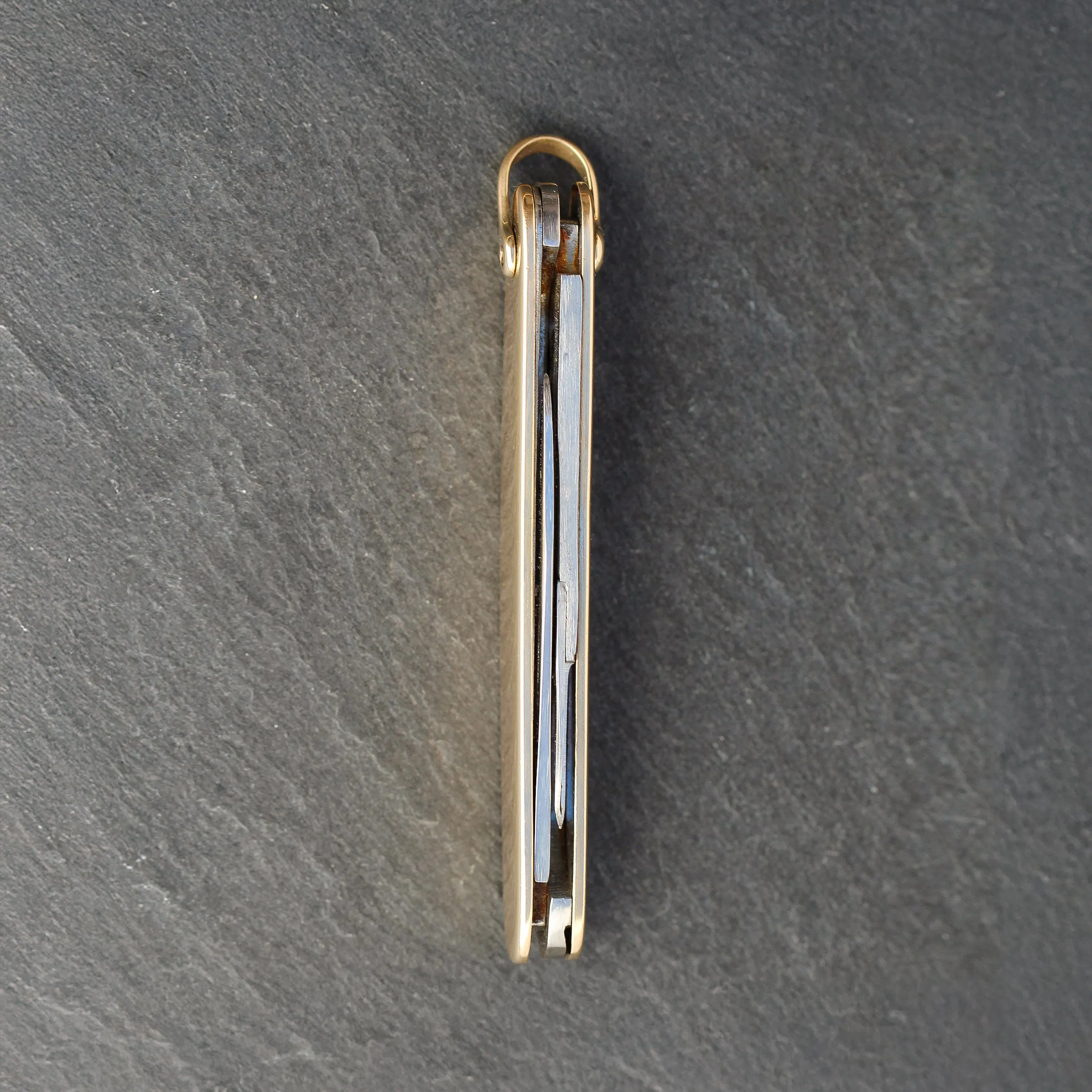 14k Gold Stainless Steel Pocket Knife Pendant