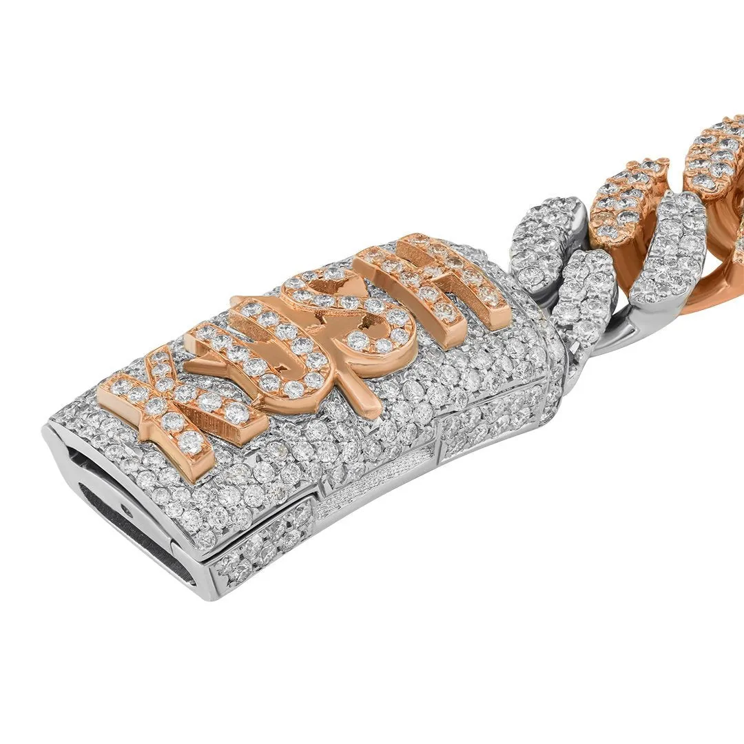 14K Tri-Color Gold Diamond Miami Cuban Chain 13 mm 30.55 Ctw