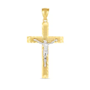 14K Two-tone Cross Pendant