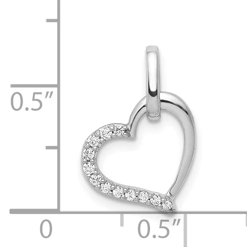 14k White Gold 1/15ct. Diamond Heart Design Pendant