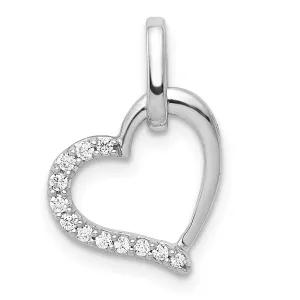14k White Gold 1/15ct. Diamond Heart Design Pendant