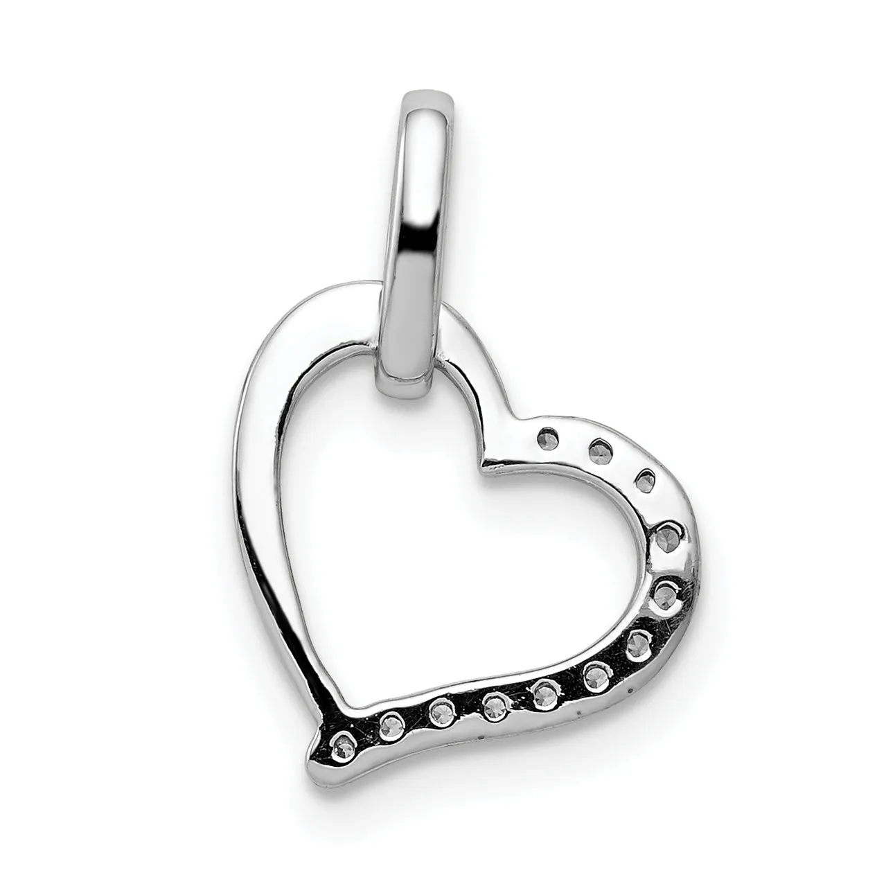 14k White Gold 1/15ct. Diamond Heart Design Pendant