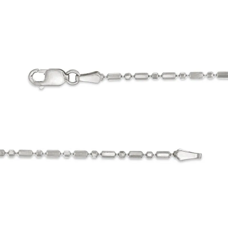 14K White Gold 1.5mm Bar and Ball Bead Chain
