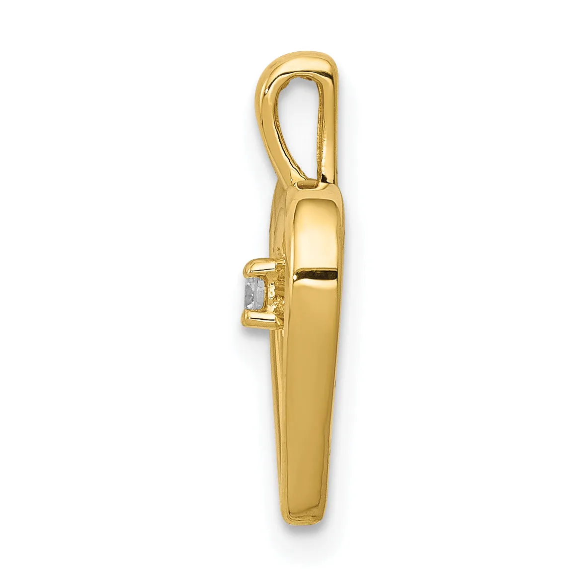 14k Yellow Gold l1 Clarity G-I Color .03ct. Diamond Heart Pendant