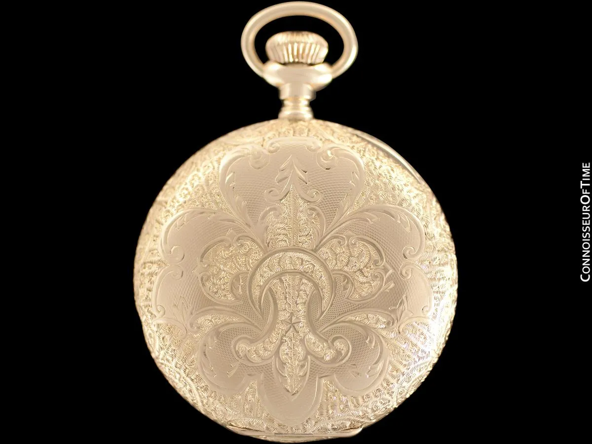 1870's E. Howard & Co. Antique 16 Size L Pocket Watch with Exceptional Fancy Dial - 14K Gold