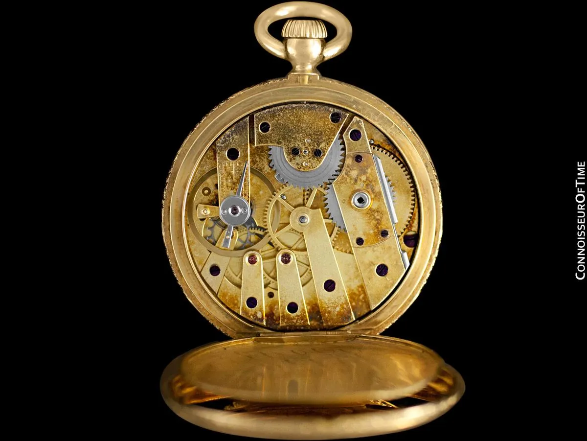 1873 Patek Philippe for Tiffany & Co. Antique Mens Midsize 38mm Hunter Case Pocket Watch - 18K Gold
