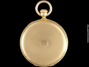 1873 Patek Philippe for Tiffany & Co. Antique Mens Midsize 38mm Hunter Case Pocket Watch - 18K Gold