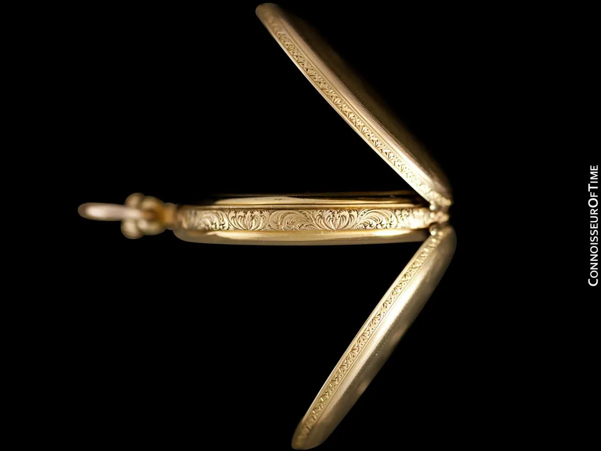 1873 Patek Philippe for Tiffany & Co. Antique Mens Midsize 38mm Hunter Case Pocket Watch - 18K Gold