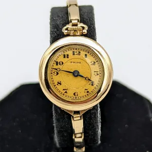 1890s PRIDE Transitional Wristwatch Swiss Movement 15 Jewels 2 Adjustments 12K GF