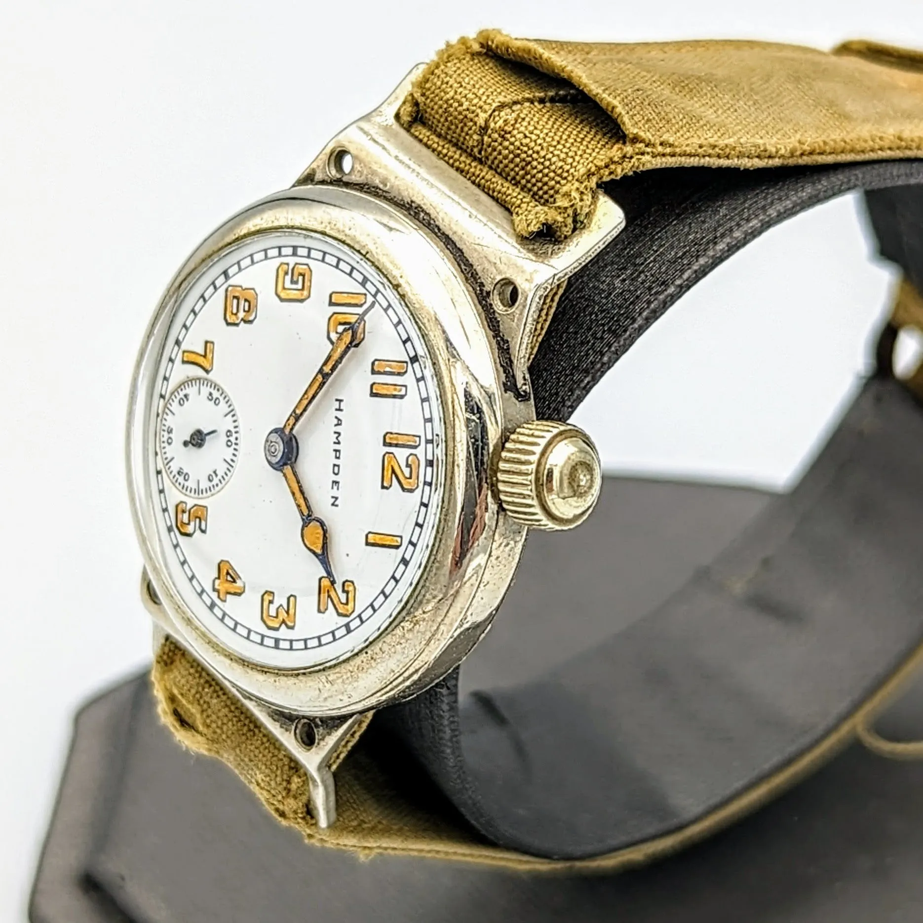 1906 HAMPDEN "Molly Stark" Trench Watch 7 Jewels U.S. Army Wristwatch