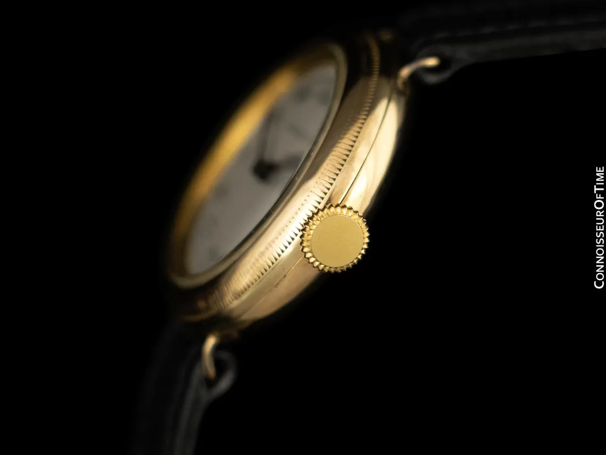 1918 Rolex Semi-Hermetic Pre-Oyster Vintage Mens 9K Gold Watch - Very Rare