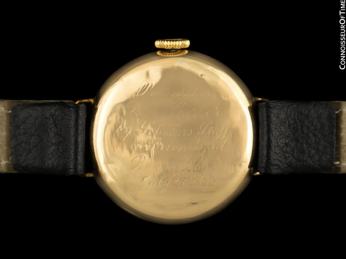 1918 Rolex Semi-Hermetic Pre-Oyster Vintage Mens 9K Gold Watch - Very Rare
