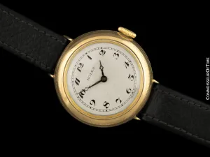 1918 Rolex Semi-Hermetic Pre-Oyster Vintage Mens 9K Gold Watch - Very Rare