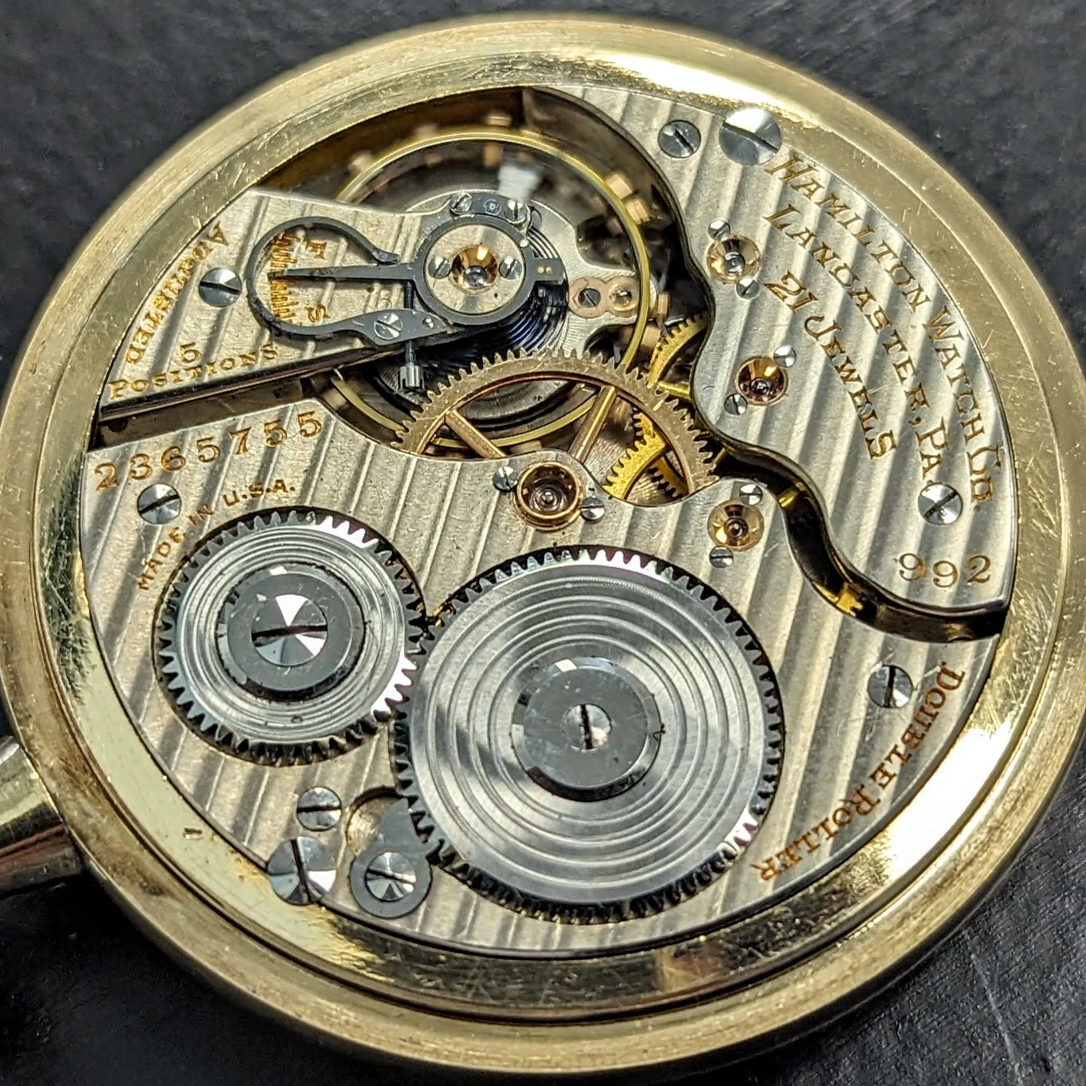 1926 HAMILTON Railroad Pocket Watch 21 Jewels Grade 992 5 ADJ. Vintage USA Made
