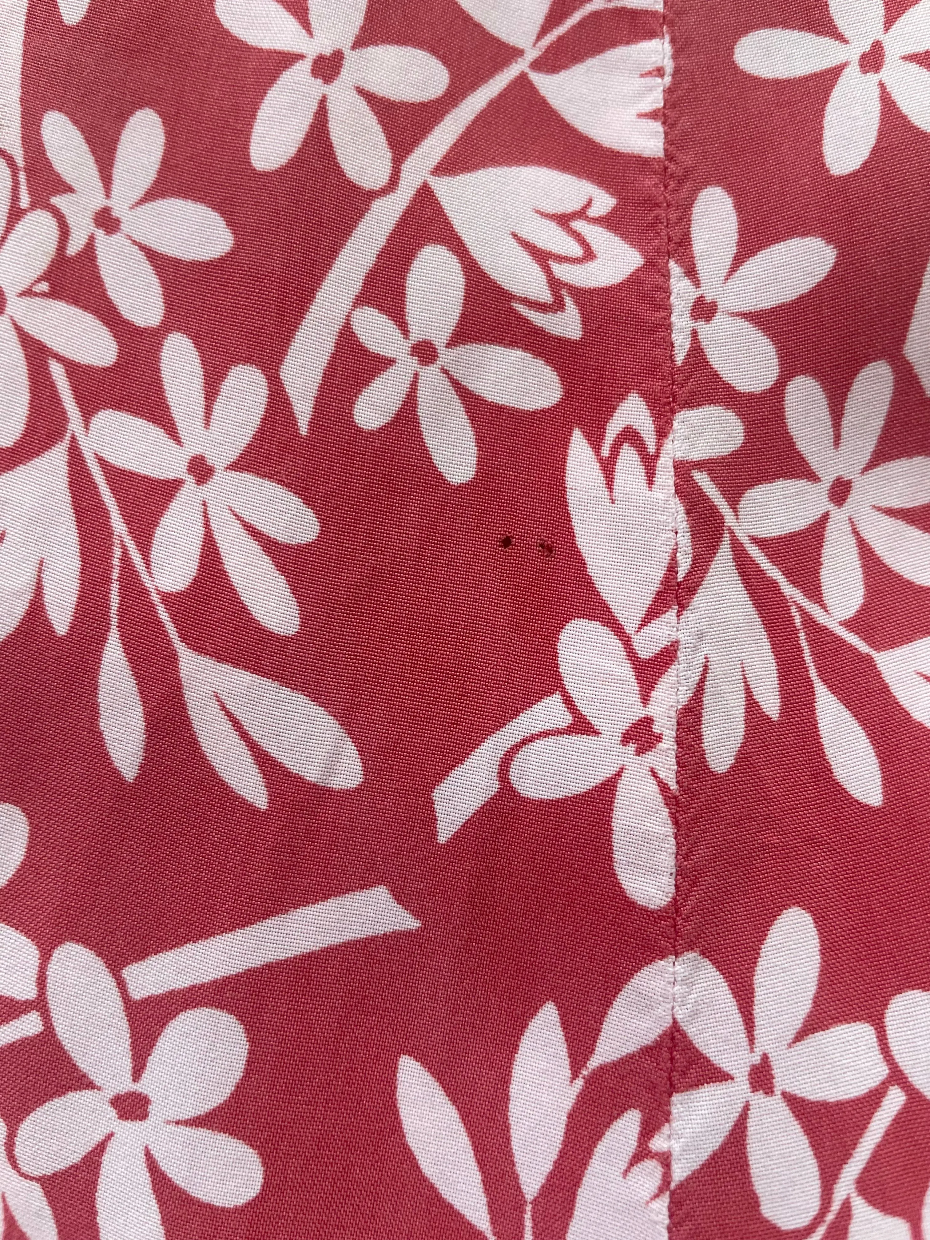 1940s Cold Rayon Floral Wide Leg Cropped Side Button Pants