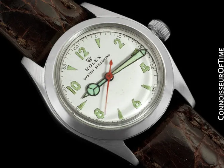 1942 Rolex Speedking Vintage Mens Midsize "Boys" WWII Oyster Watch - Stainless Steel