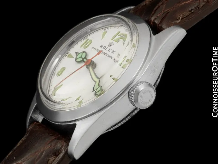 1942 Rolex Speedking Vintage Mens Midsize "Boys" WWII Oyster Watch - Stainless Steel
