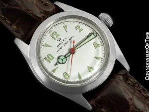 1942 Rolex Speedking Vintage Mens Midsize "Boys" WWII Oyster Watch - Stainless Steel