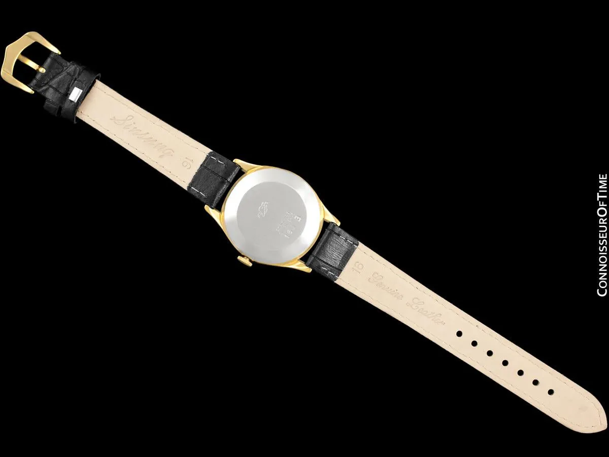 1950's Enicar Vintage Mens  Watch, Day Date Calendar, Gold Plated & Stainless Steel