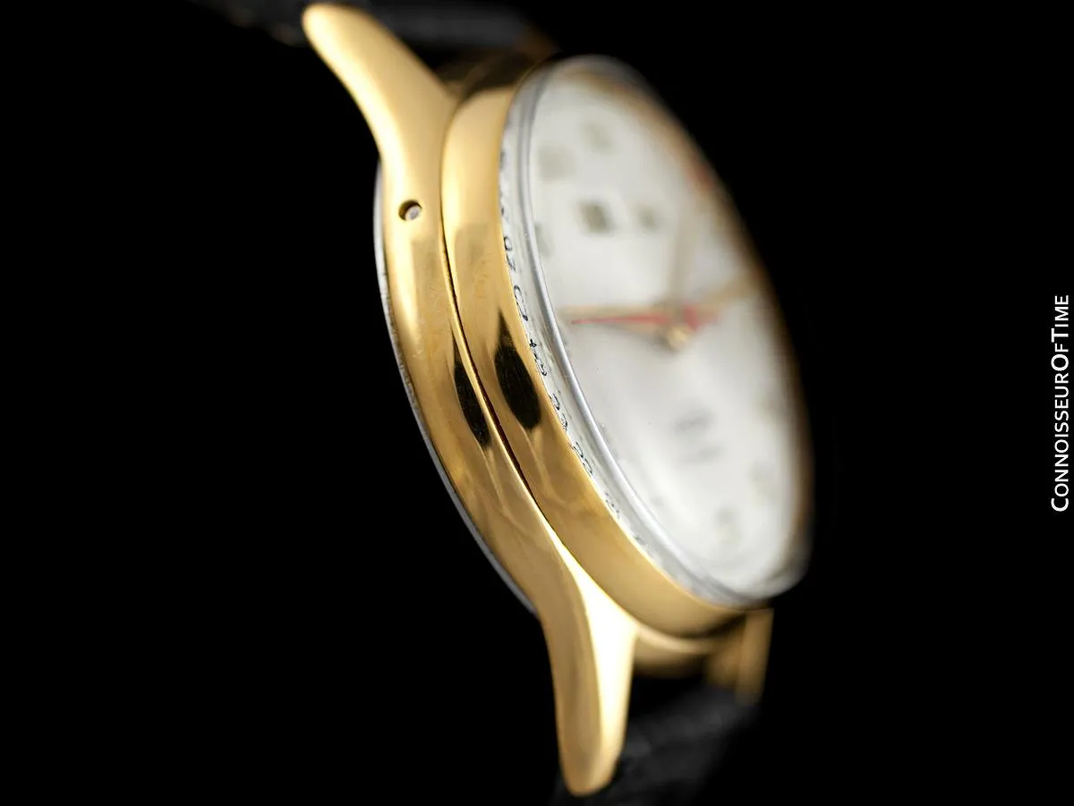 1950's Enicar Vintage Mens  Watch, Day Date Calendar, Gold Plated & Stainless Steel