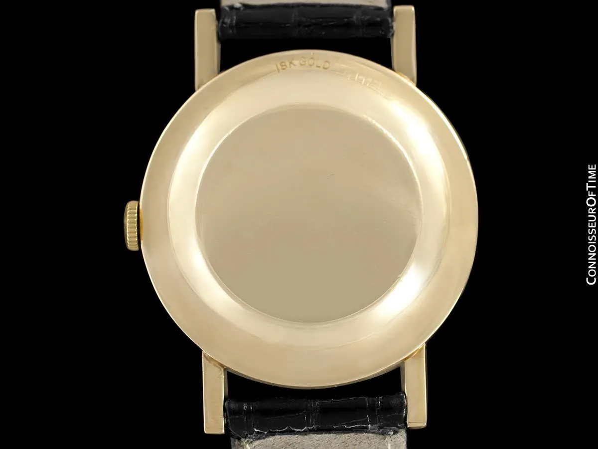 1952 Jaeger-LeCoultre Vintage Mens Watch, Automatic with Beautiful Hobnail Case - 18K Gold