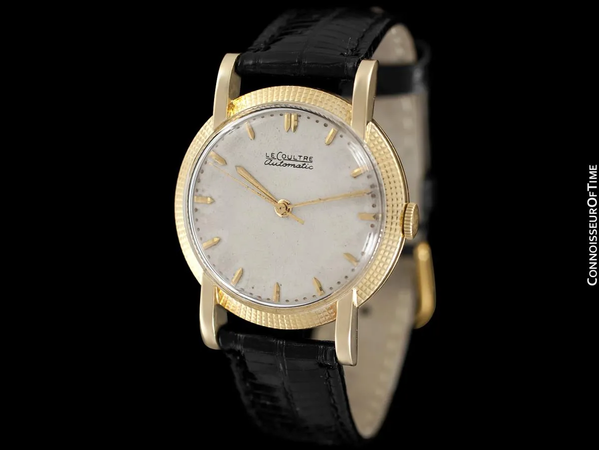 1952 Jaeger-LeCoultre Vintage Mens Watch, Automatic with Beautiful Hobnail Case - 18K Gold