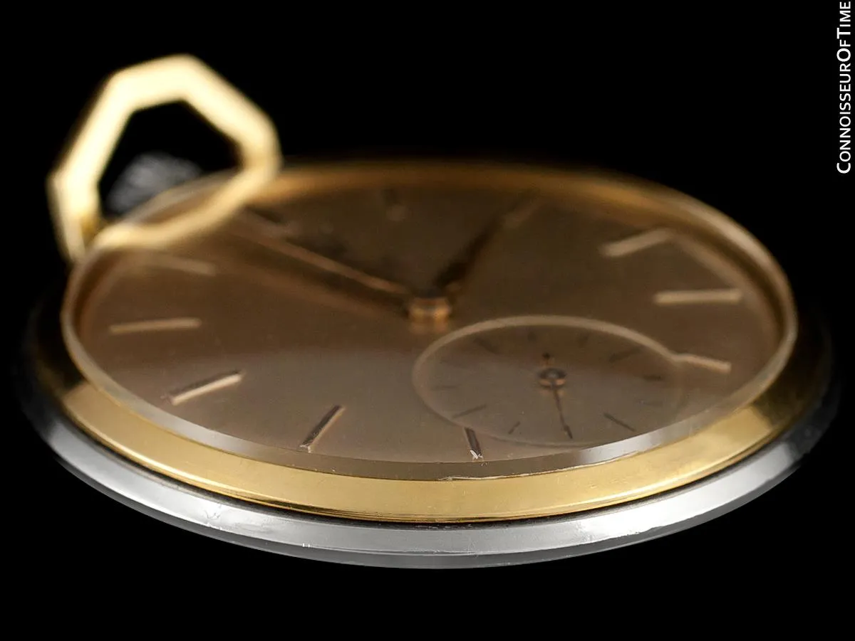 1960 Rolex Precision Vintage Antique Mens Pocket Watch, 45mm - Stainless Steel & 18K Gold