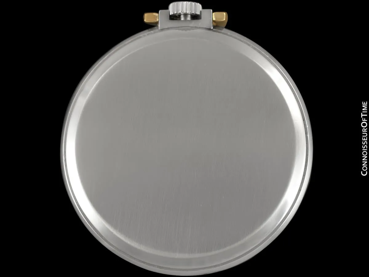 1960 Rolex Precision Vintage Antique Mens Pocket Watch, 45mm - Stainless Steel & 18K Gold