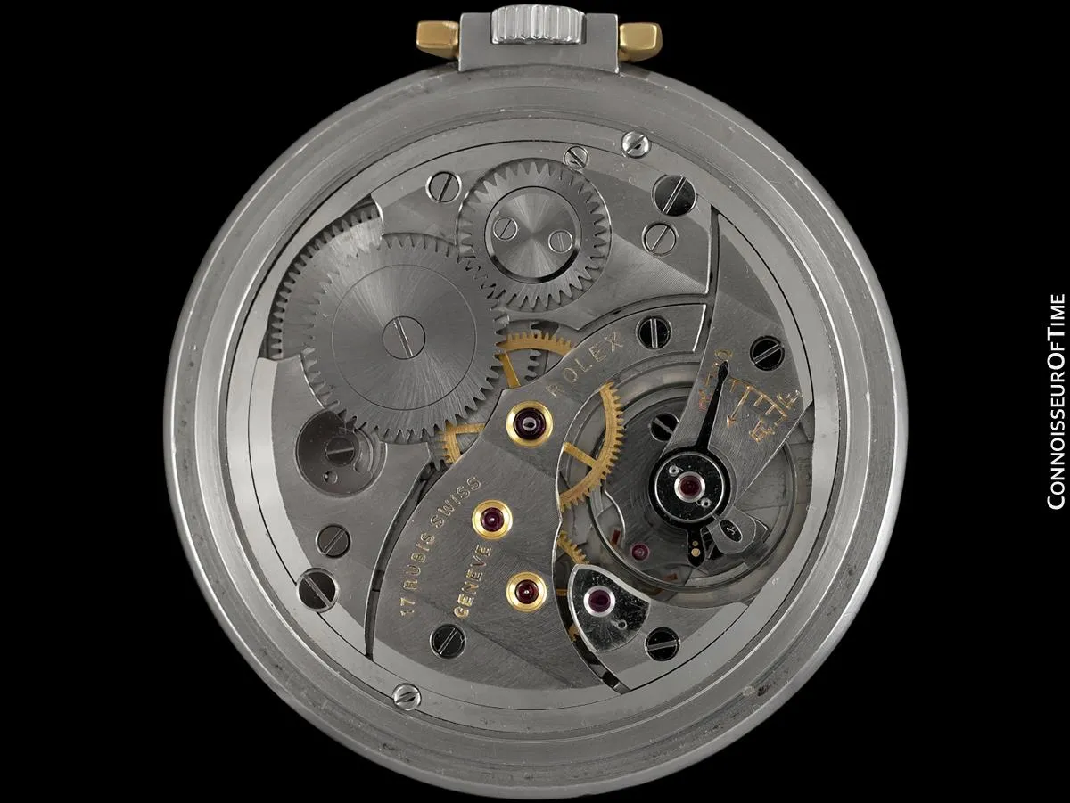 1960 Rolex Precision Vintage Antique Mens Pocket Watch, 45mm - Stainless Steel & 18K Gold