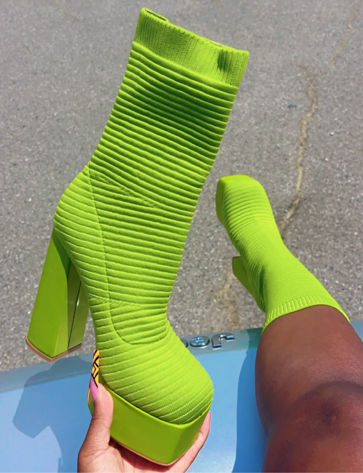 $25 SALE - Single Stack Cherry On Top Lime Green