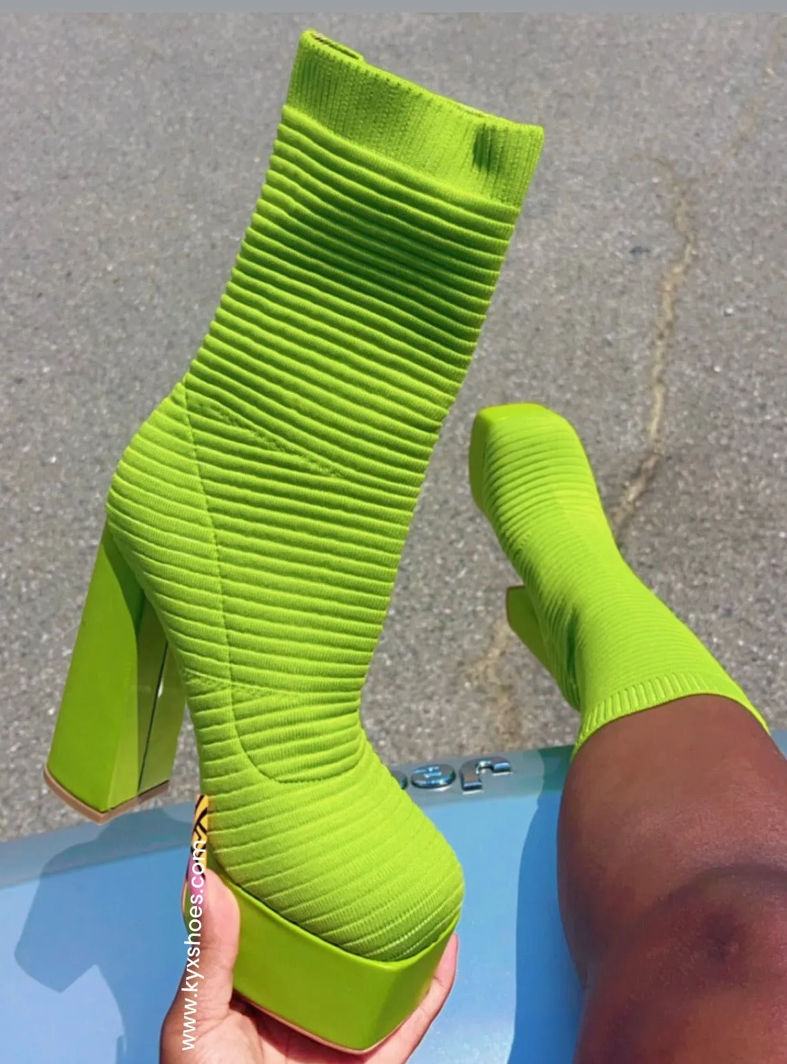$25 SALE - Single Stack Cherry On Top Lime Green