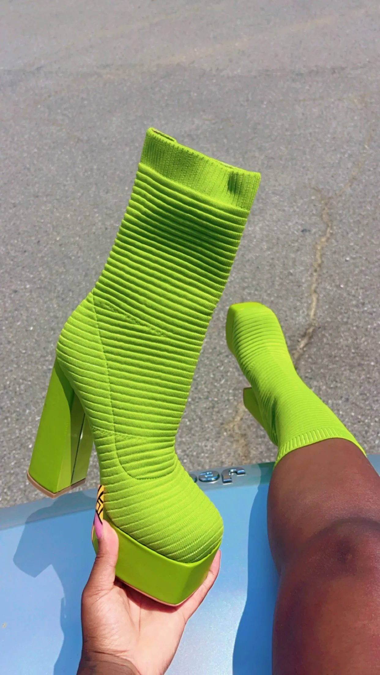 $25 SALE - Single Stack Cherry On Top Lime Green