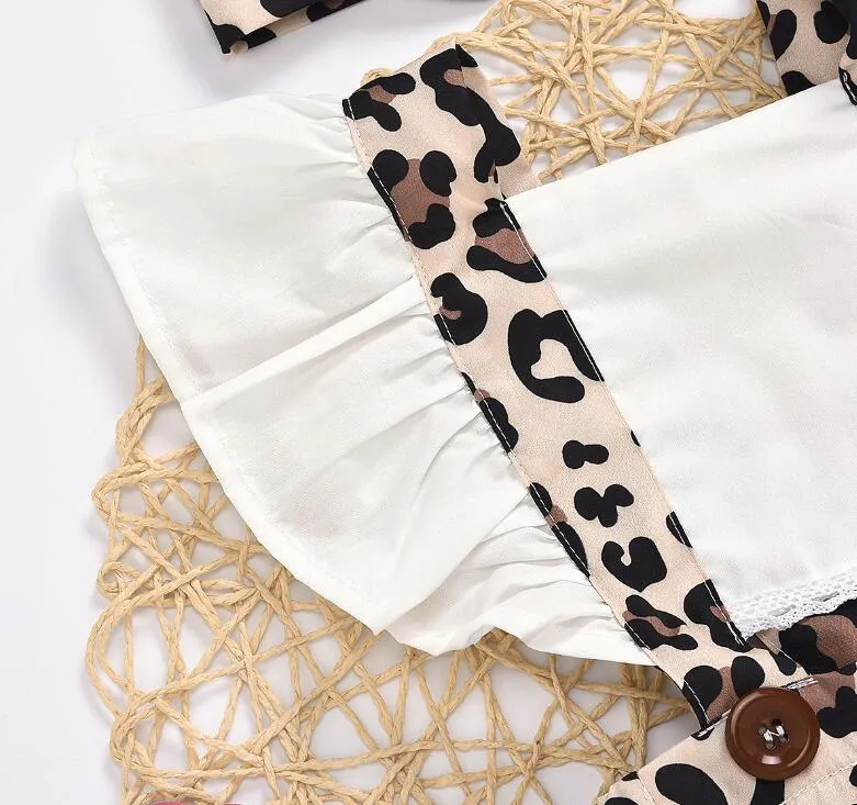 2Pcs Baby Clothes Girl Ruched Leopard Print Sleeveless Baby Rompers Jumpsuit Headband Summer Casual Baby Clothes Outfits
