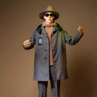 [3] UNDERCOVER 3-layer T / W Pen check ball collar coat