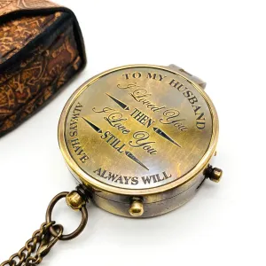 45mm Pocket Compass with message - Husband