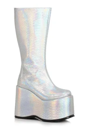 500-AMARA Festival Boot | Silver Faux Leather