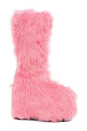 500-FUZZ Festival Boot | Pink Faux Leather