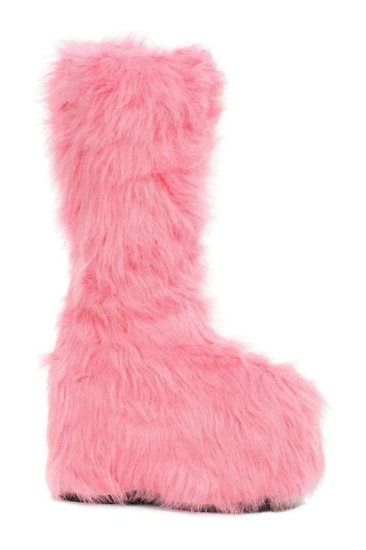 500-FUZZ Festival Boot | Pink Faux Leather