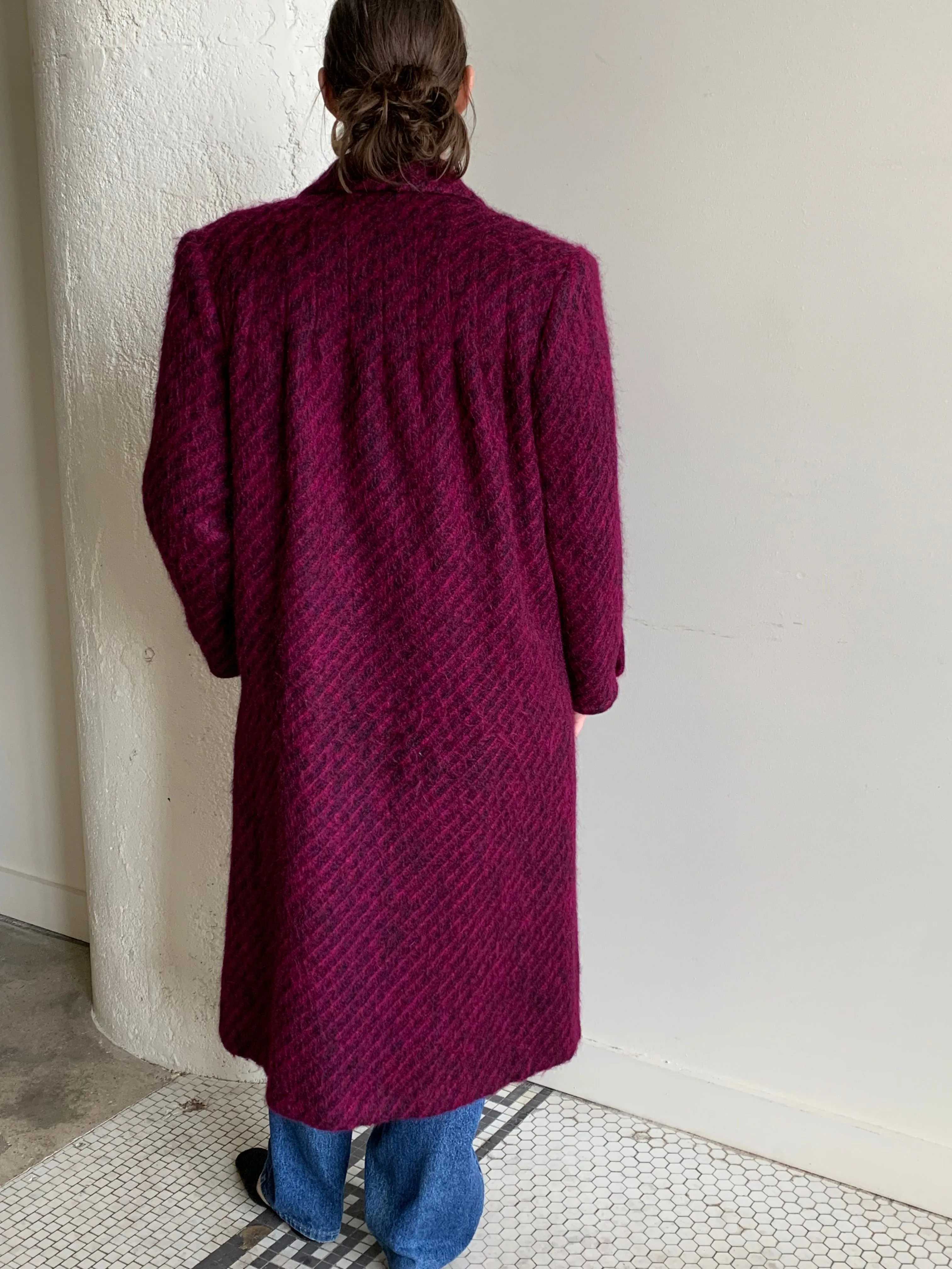 70s purple mohair coat