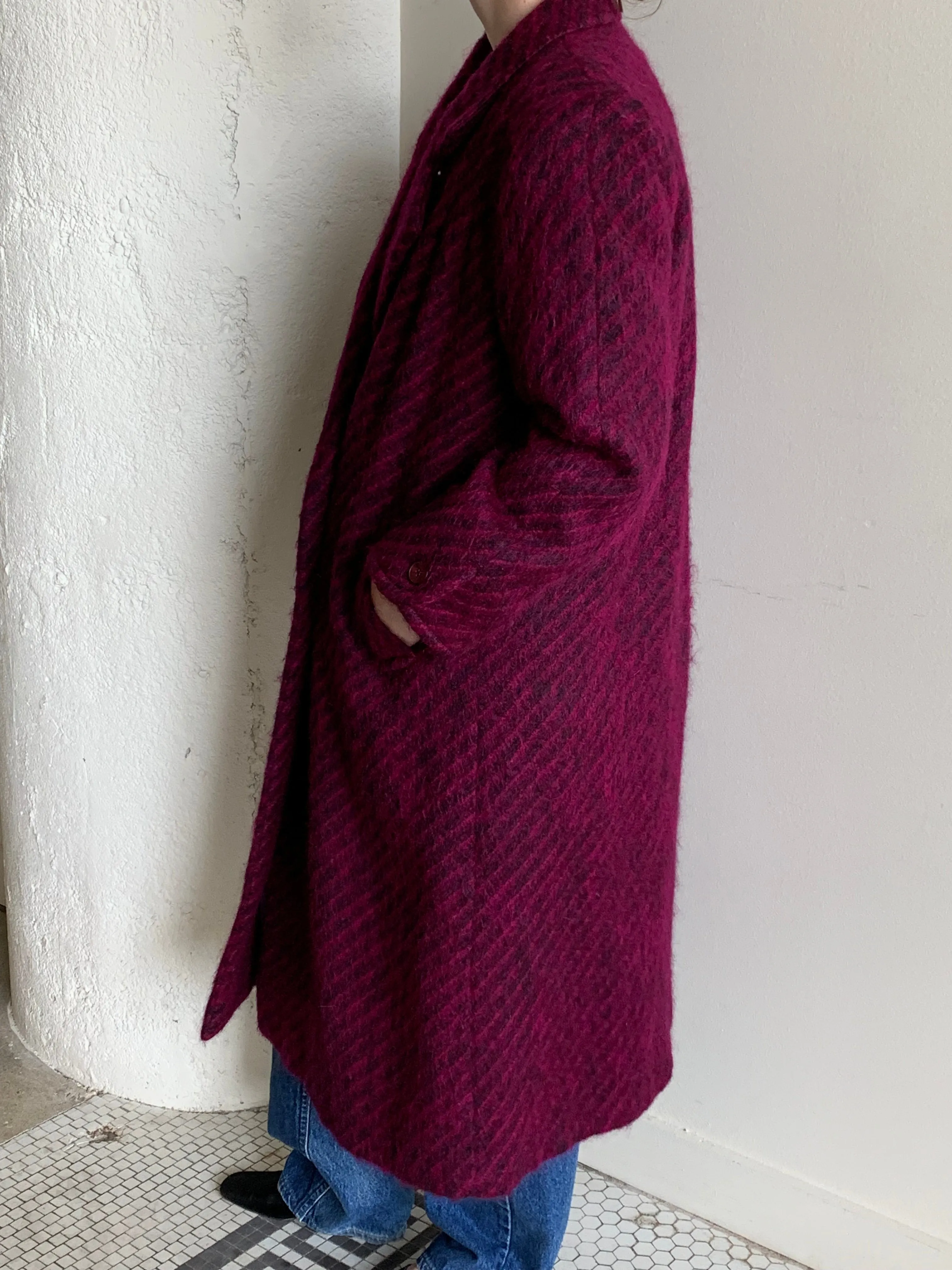 70s purple mohair coat