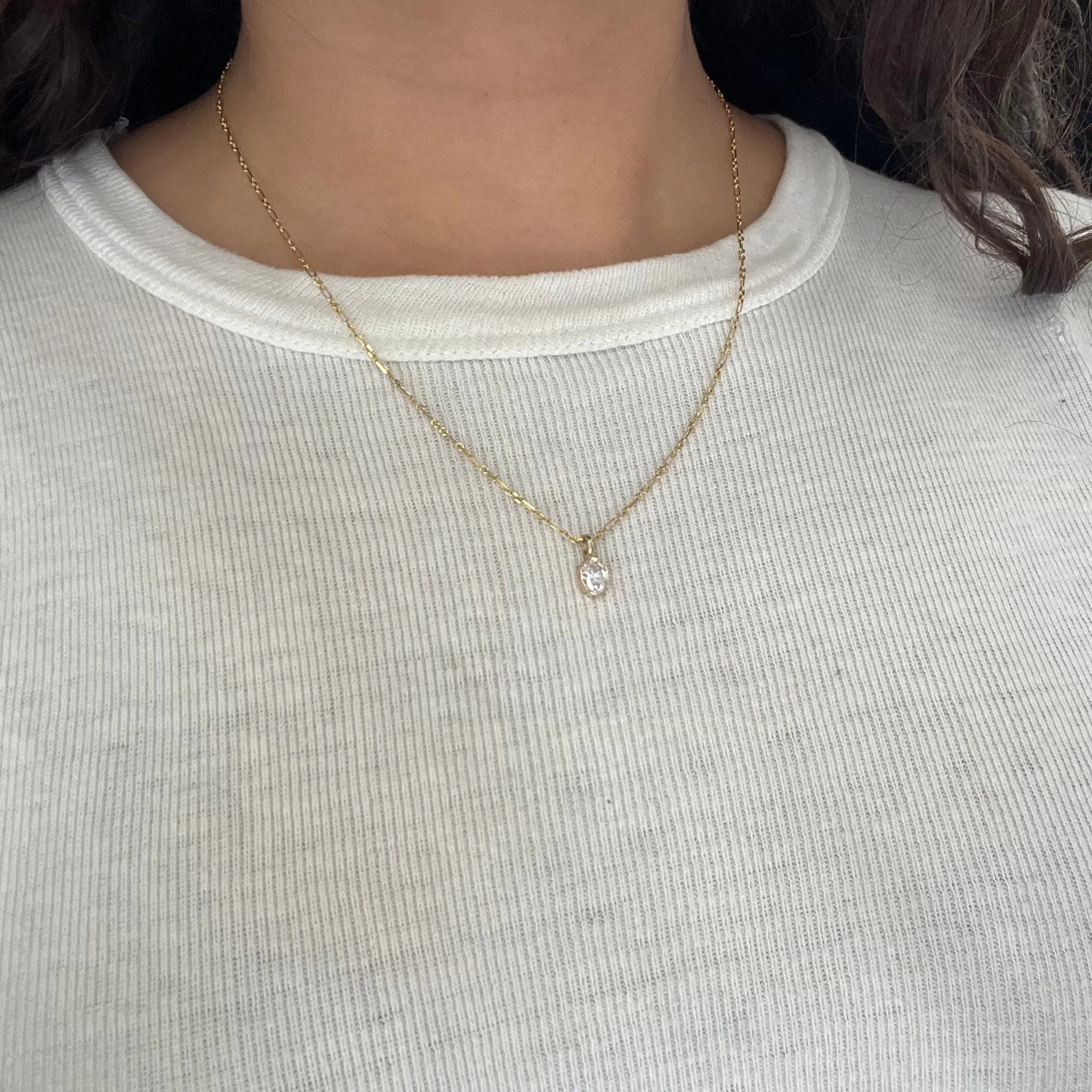 .78ct Vintage Oval Cut Diamond Bezel Pendant